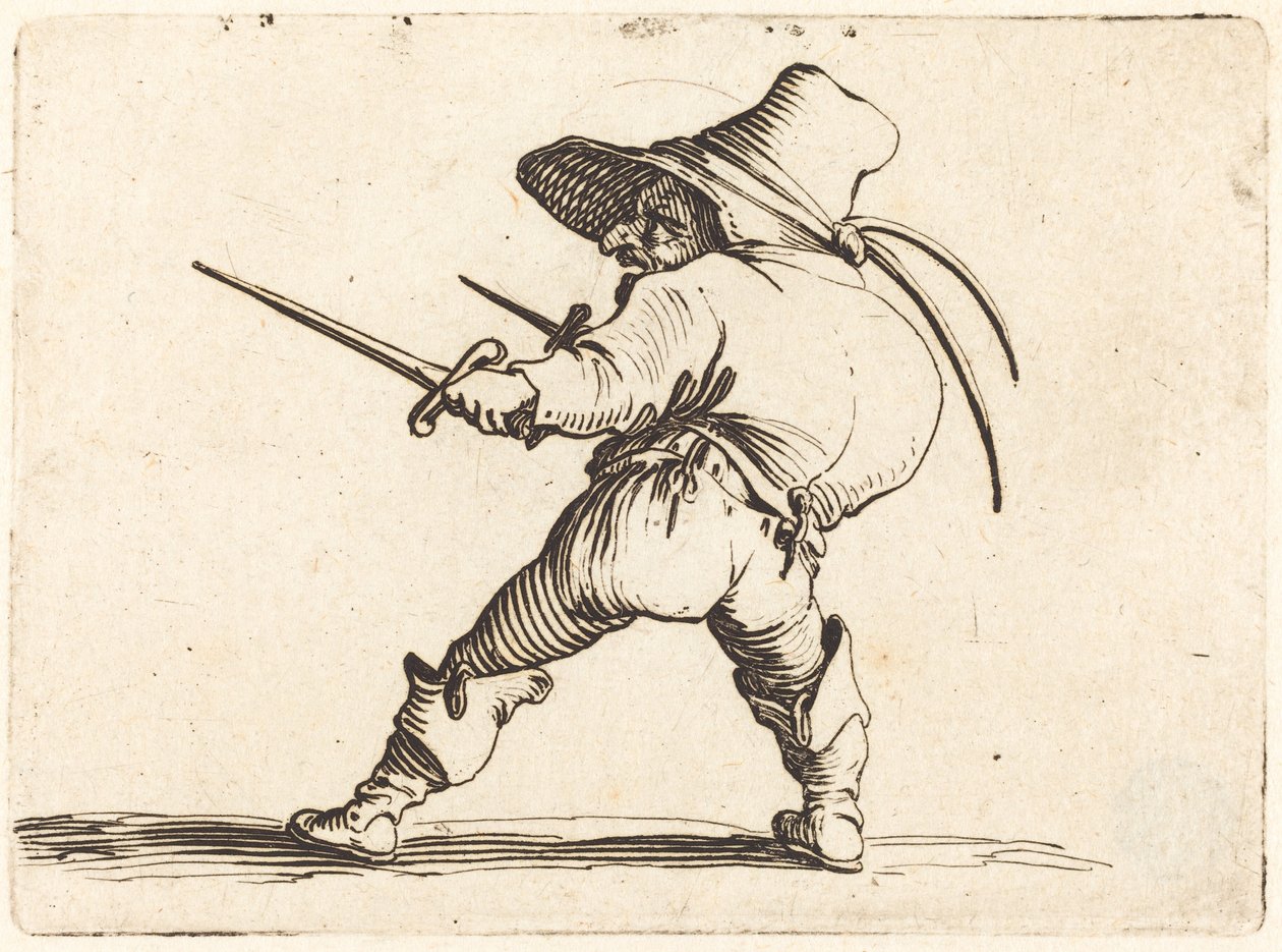 Duellist med sverd og dolk av Jacques Callot