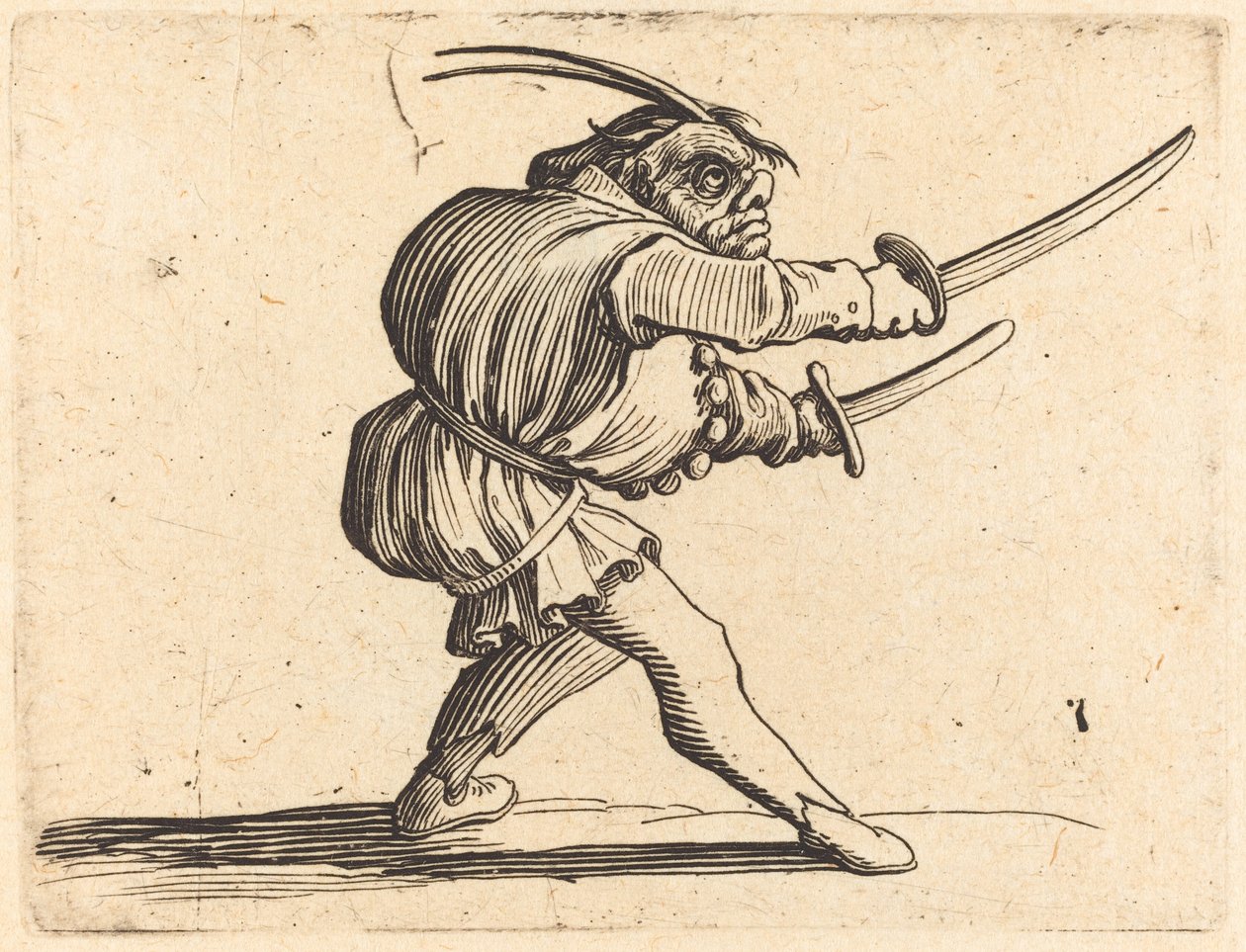 Duellist med to sabler av Jacques Callot