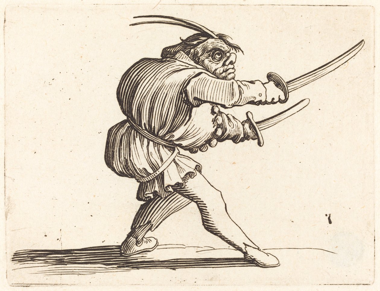 Duellist med to sabler av Jacques Callot