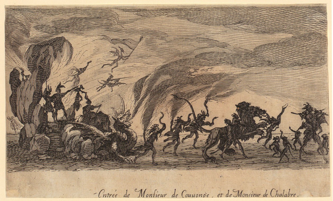 Ankomsten av Monsieur de Couvonge og Monsieur de Chalabre, side 5 i serien «Turneringen» av Jacques Callot