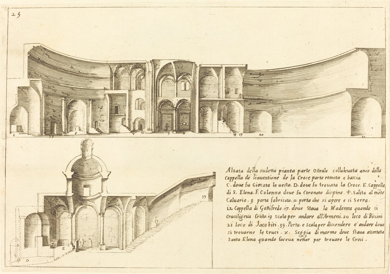 Forhøyning av kapellet for korsoppfinnelsen av Jacques Callot