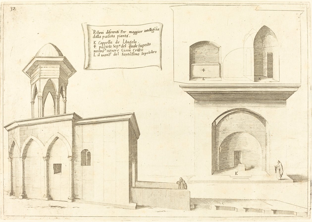 Heving av Den hellige gravs kirke, 1619. av Jacques Callot