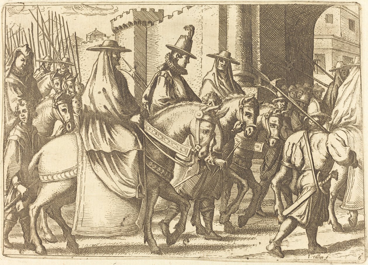 Innreise til byen Ferrara, 1612. av Jacques Callot