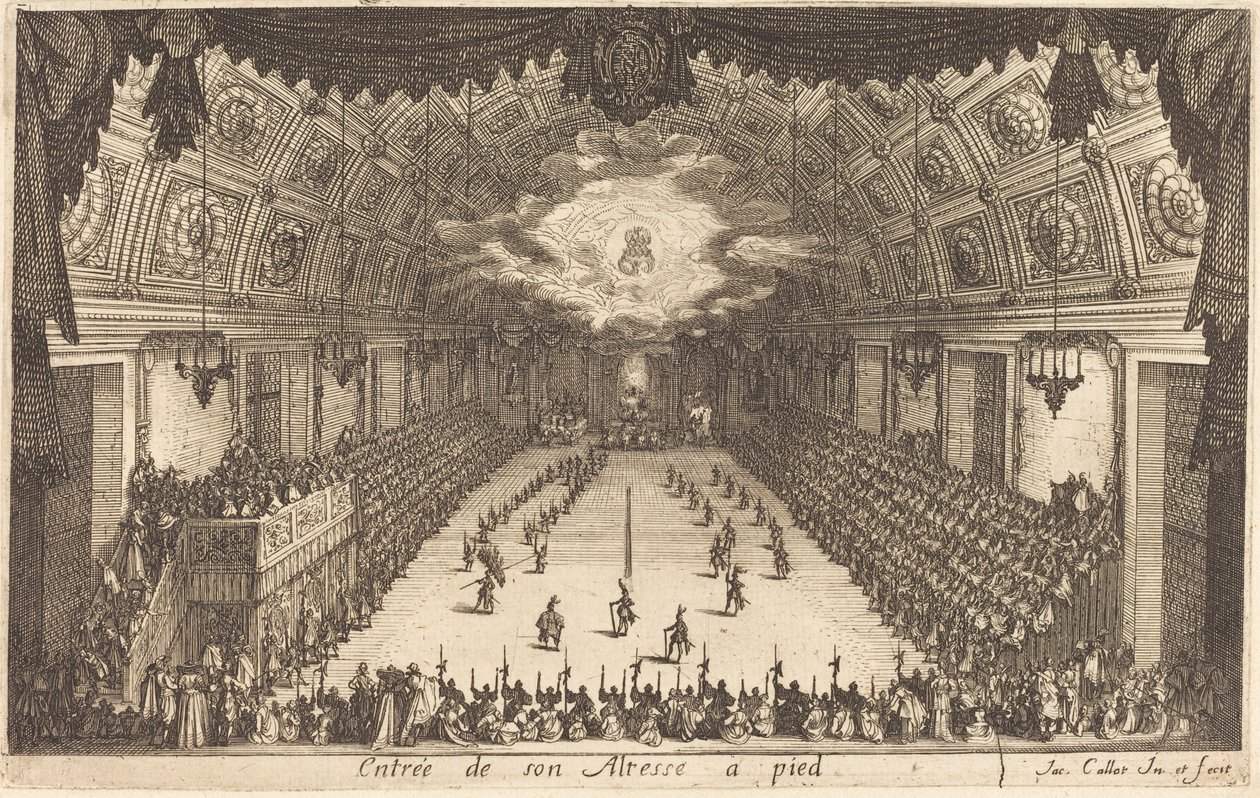 Inntreden av Hans Høyhet til fots, 1627. av Jacques Callot