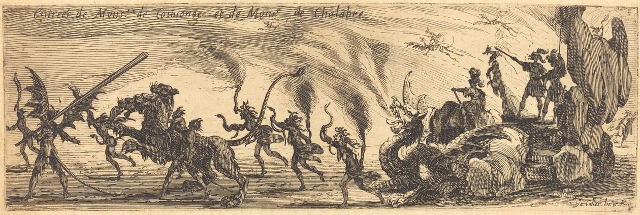 Inntreden av M. de Couvonge og M. de Chalabre [ekstra tallerken] av Jacques Callot