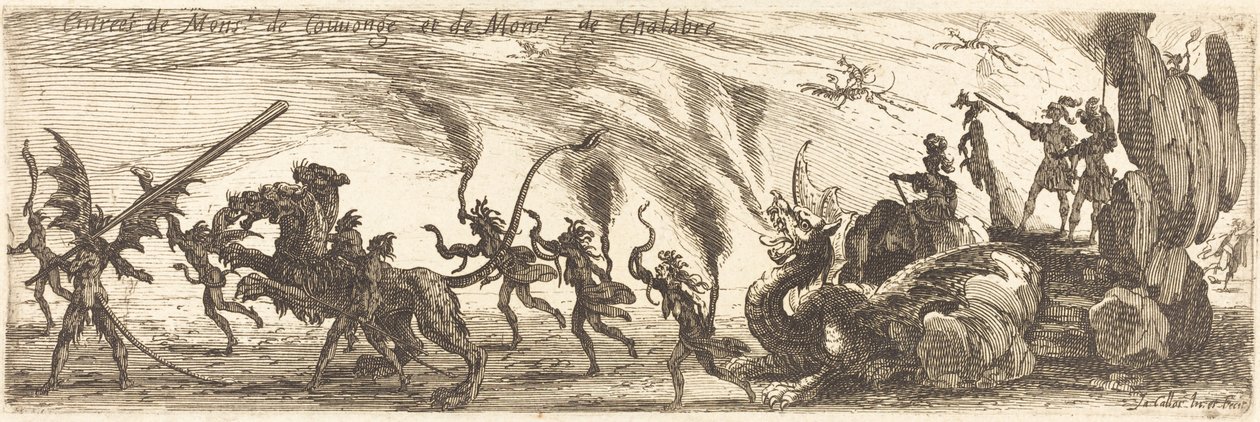 Inntreden av M. de Couvonge og M. de Chalabre [ekstra tallerken] av Jacques Callot