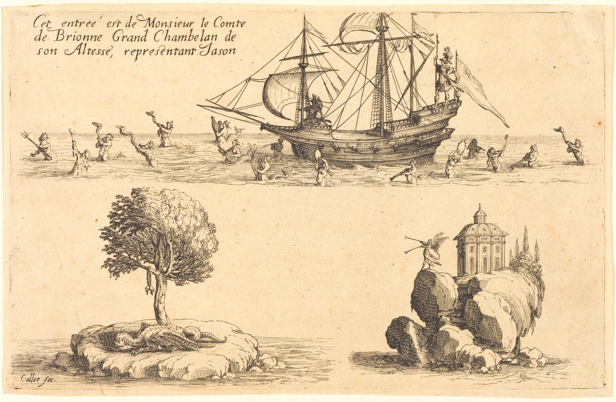 Inntreden av M. le Comte de Brionne, Storkammerherre av Hans Høyhet, som representerer Jason av Jacques Callot