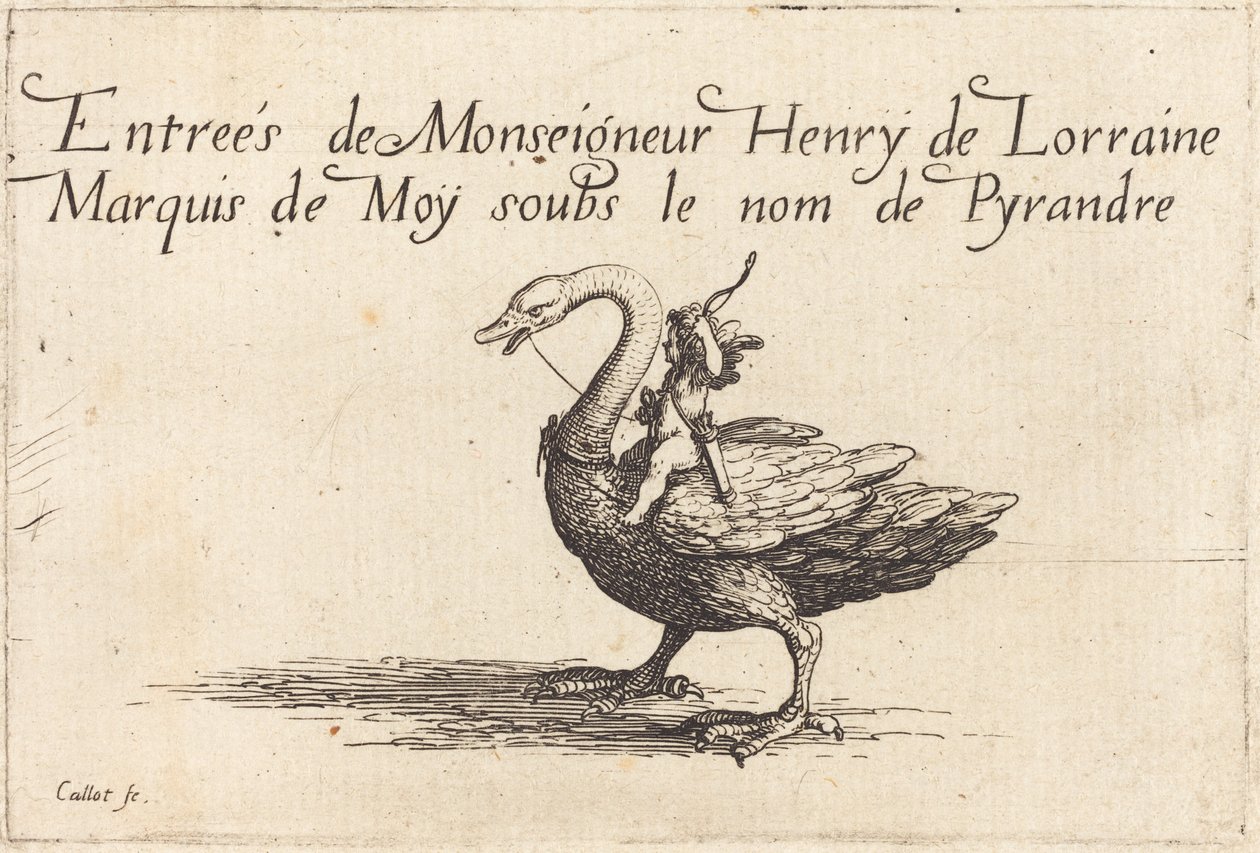 Inntreden av Monseigneur Henry de Lorraine, Marquis de Moy, under navnet Pirandre av Jacques Callot