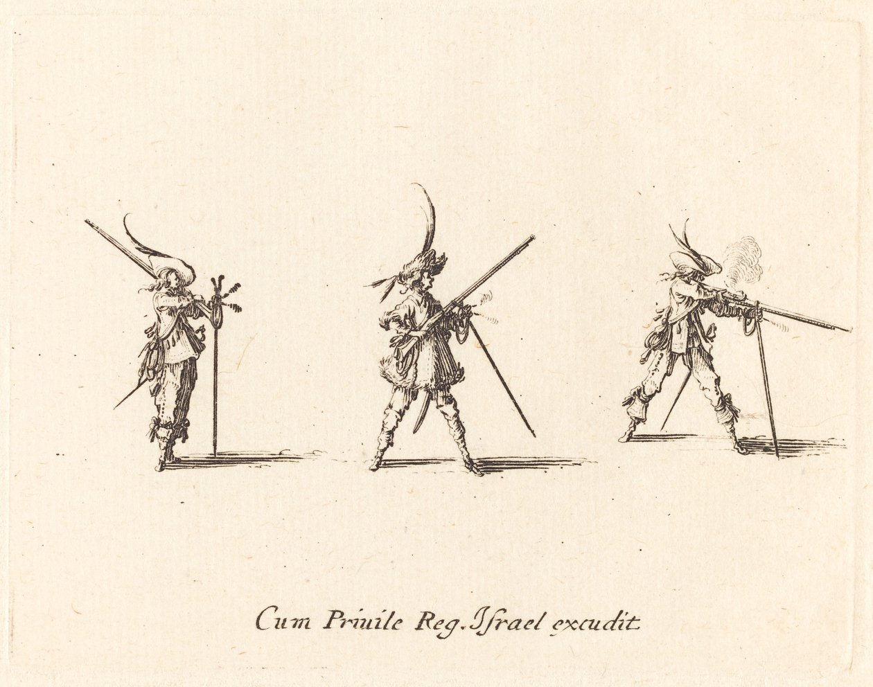 Avfyring av musketten av Jacques Callot