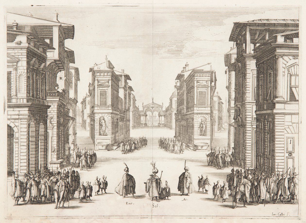 Første akt av Soliman av Jacques Callot