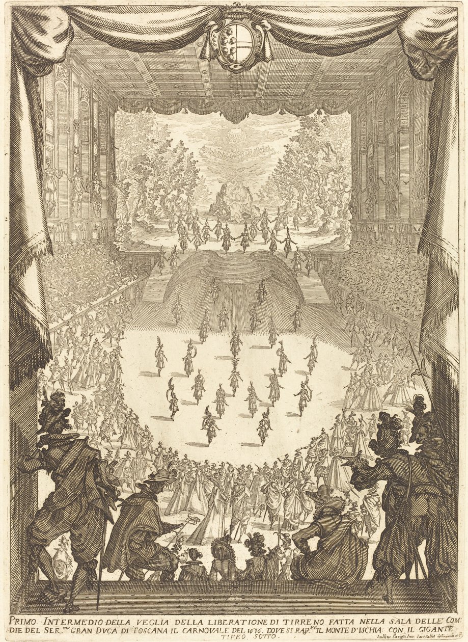 Første intermezzo, 1617. av Jacques Callot