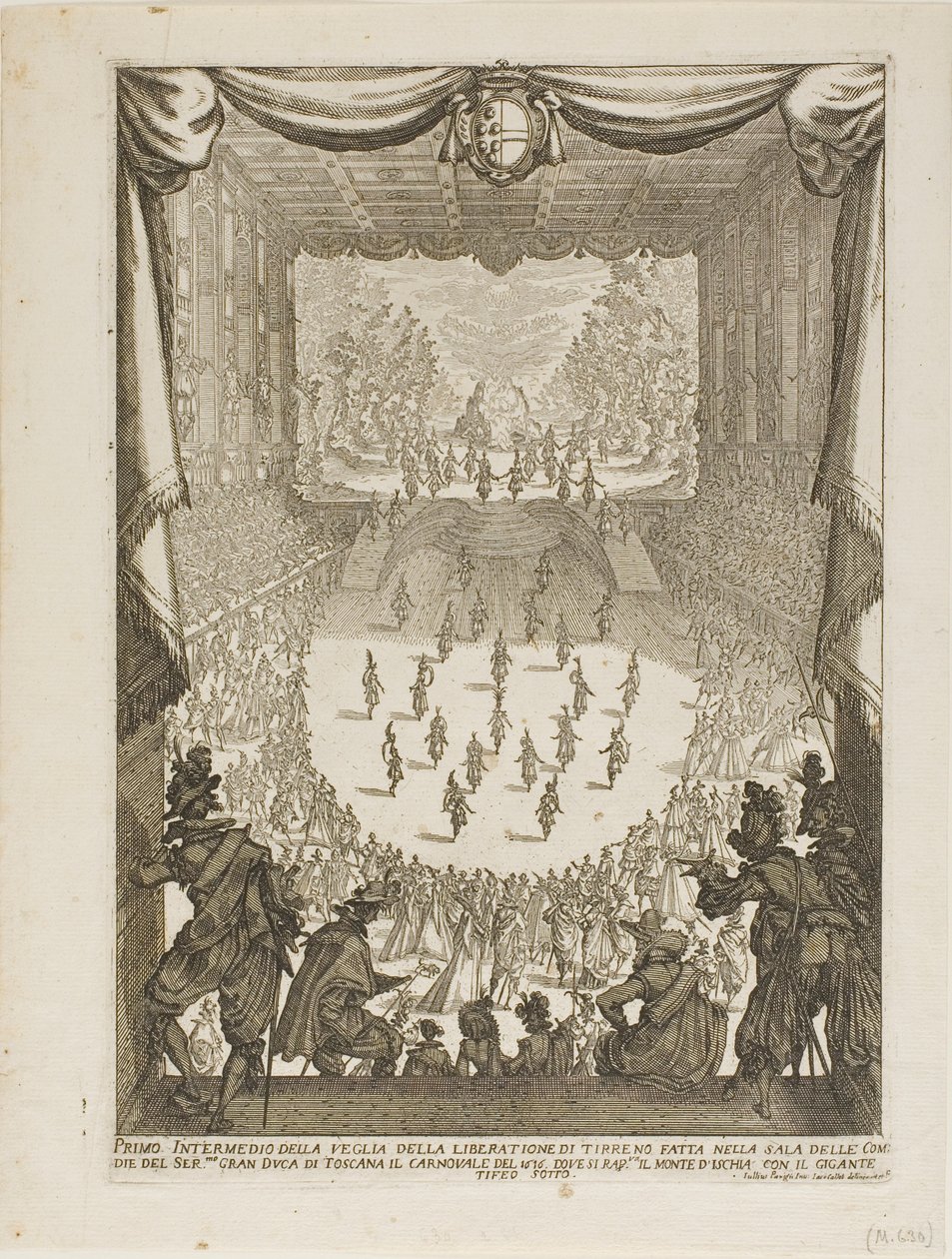 Første intermezzo av Veglia av "Liberation of Tyrannus and Arena" av Jacques Callot