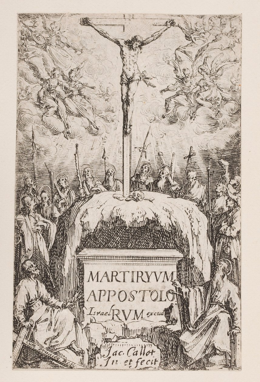 Frontispice; nr. 1 fra apostlenes martyrium av Jacques Callot