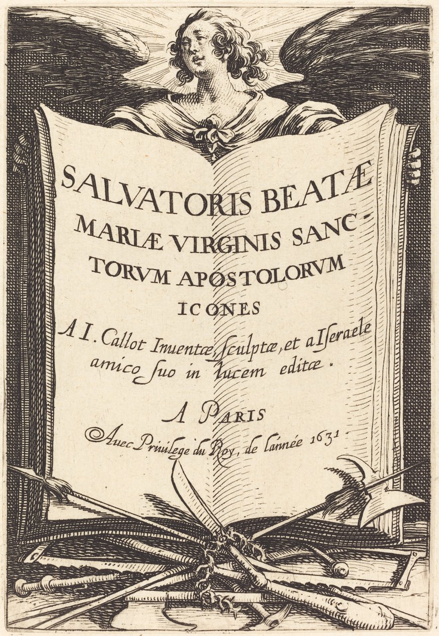 Frontispice for "De store apostlene" av Jacques Callot