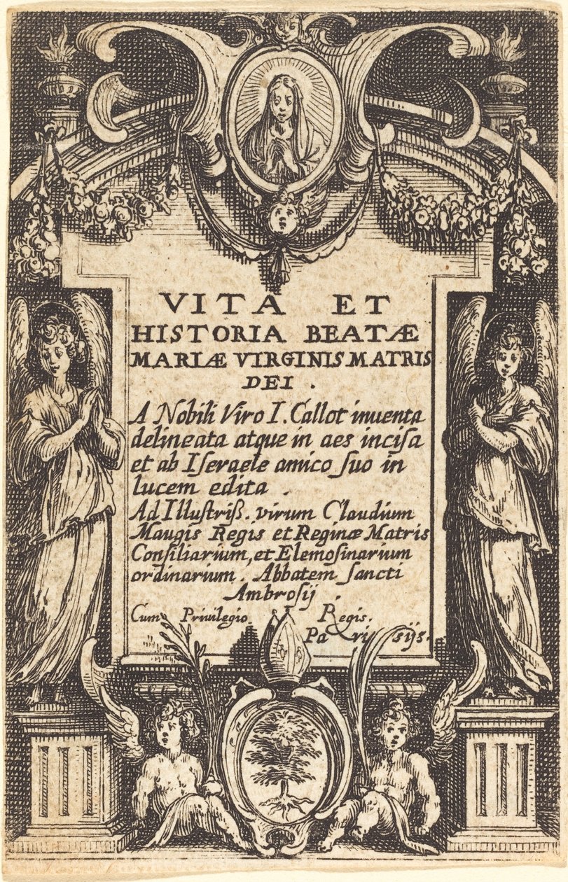 Frontispice for "The Life of the Virgin" av Jacques Callot