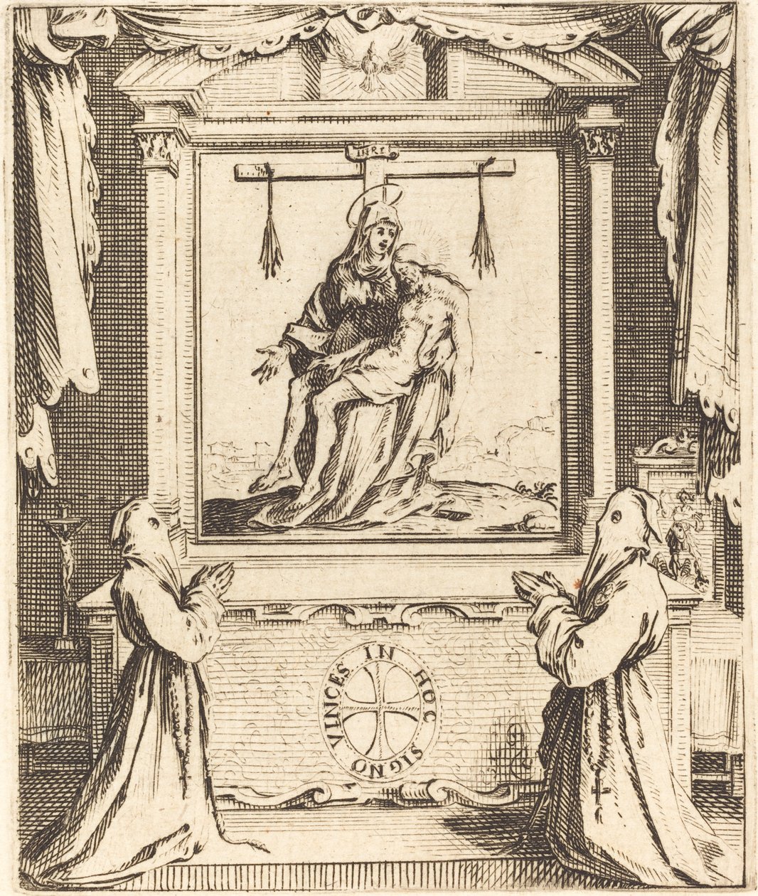 Frontispice for The Order of the White Penitents i Nancy av Jacques Callot