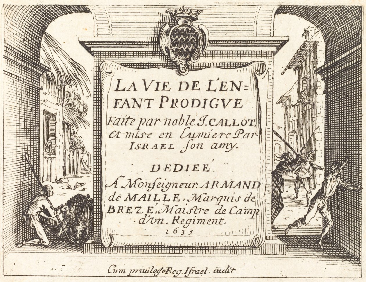 Frontispice for "The Prodigal Son" av Jacques Callot