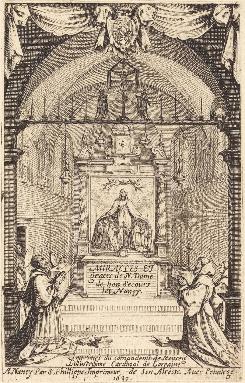 Frontispice for Miracles and Graces of Our Lady of "Bon-Secours-les-Nancy" av Jacques Callot