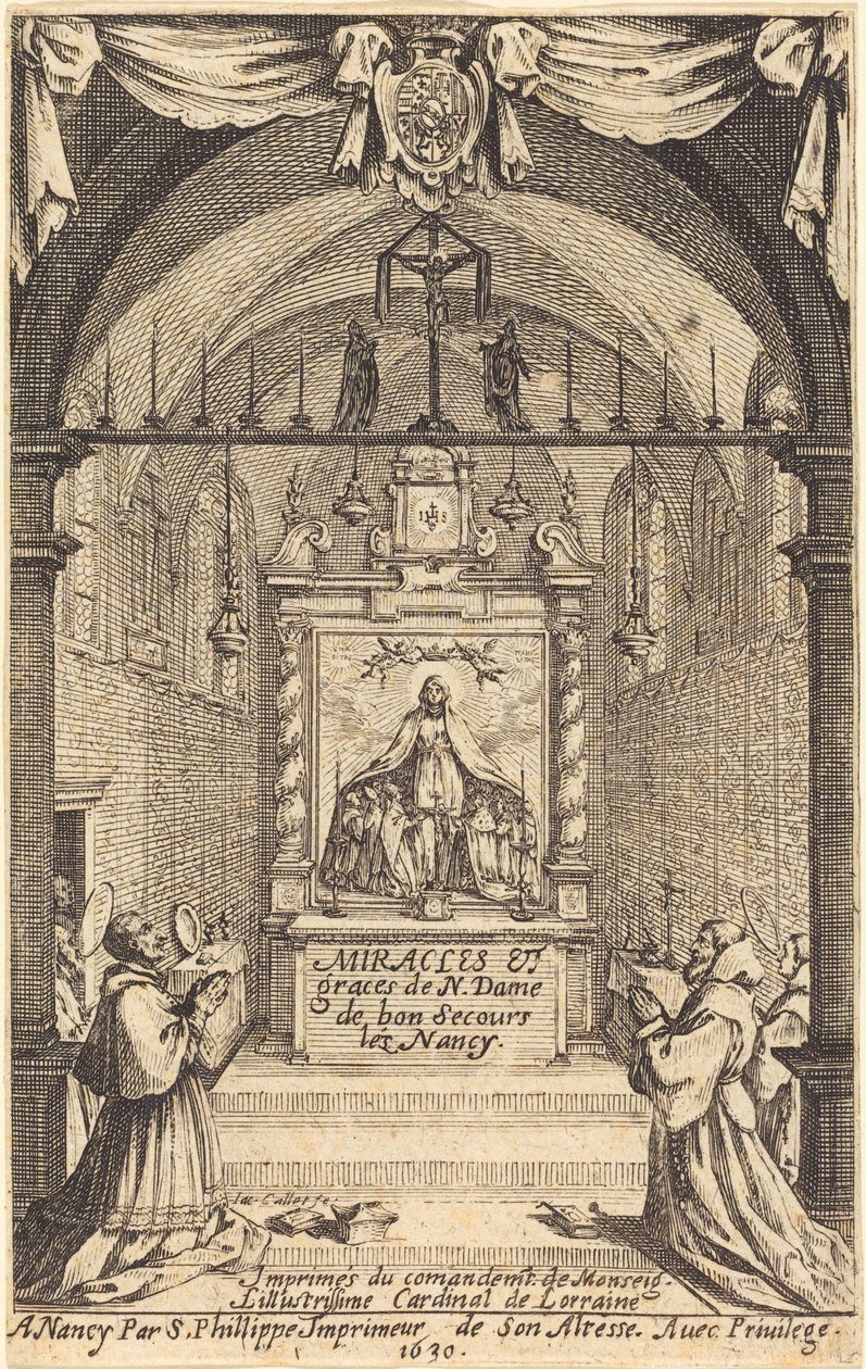 Frontispice for Miracles and Graces of Our Lady of "Bon-Secours-les-Nancy" av Jacques Callot