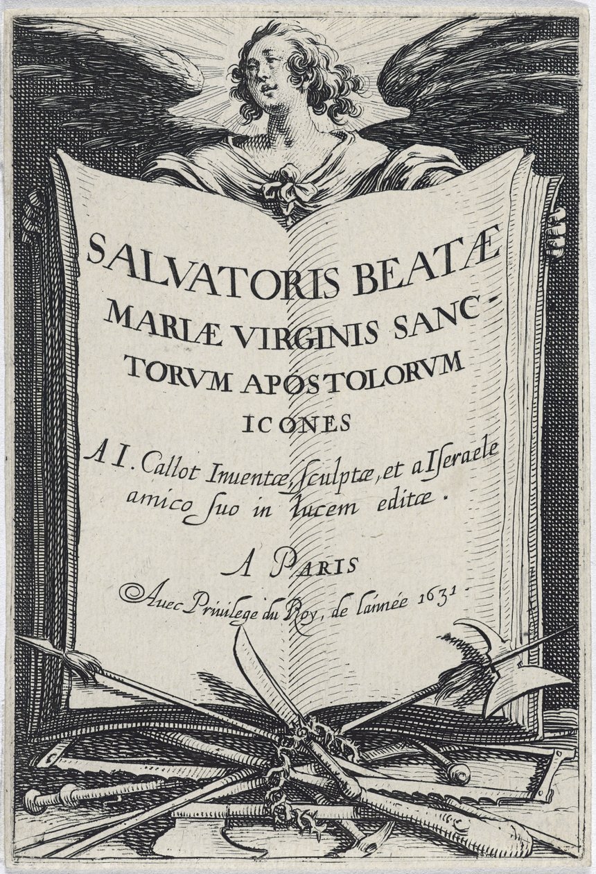 Frontispice fra Les Grands Apôtres (De store apostlene), 1631 av Jacques Callot