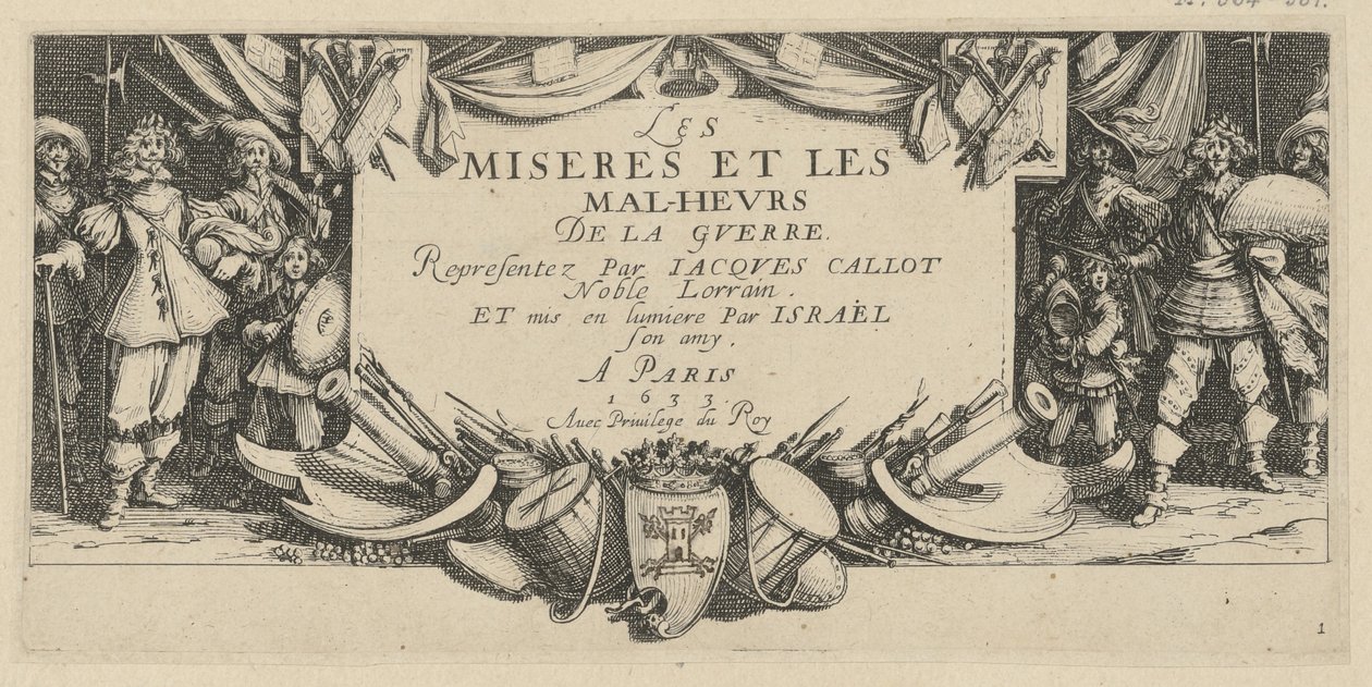 Frontispis, tavle 1 fra serien «Krigens redsler» av Jacques Callot