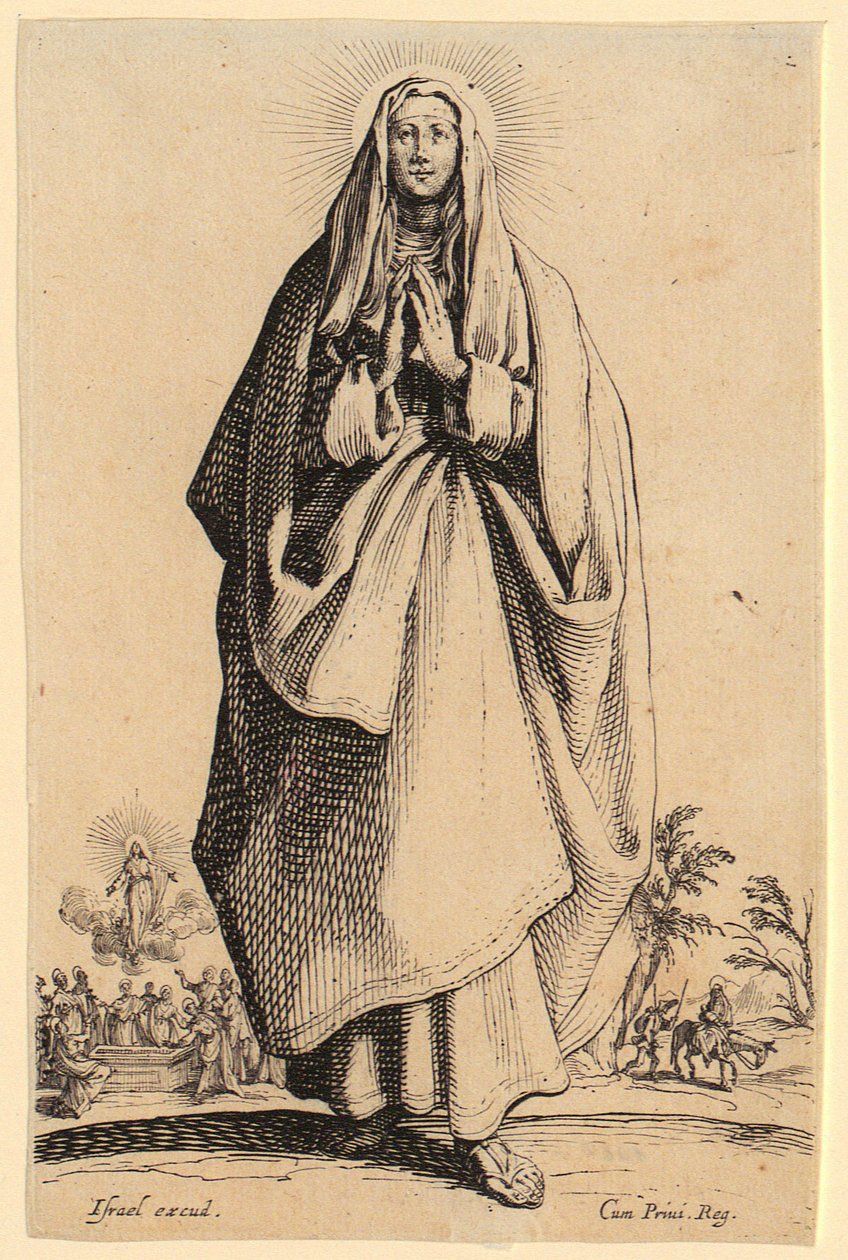 Frontispis, blad 1 fra serien «Jesus, de tolv apostlene og Maria» av Jacques Callot