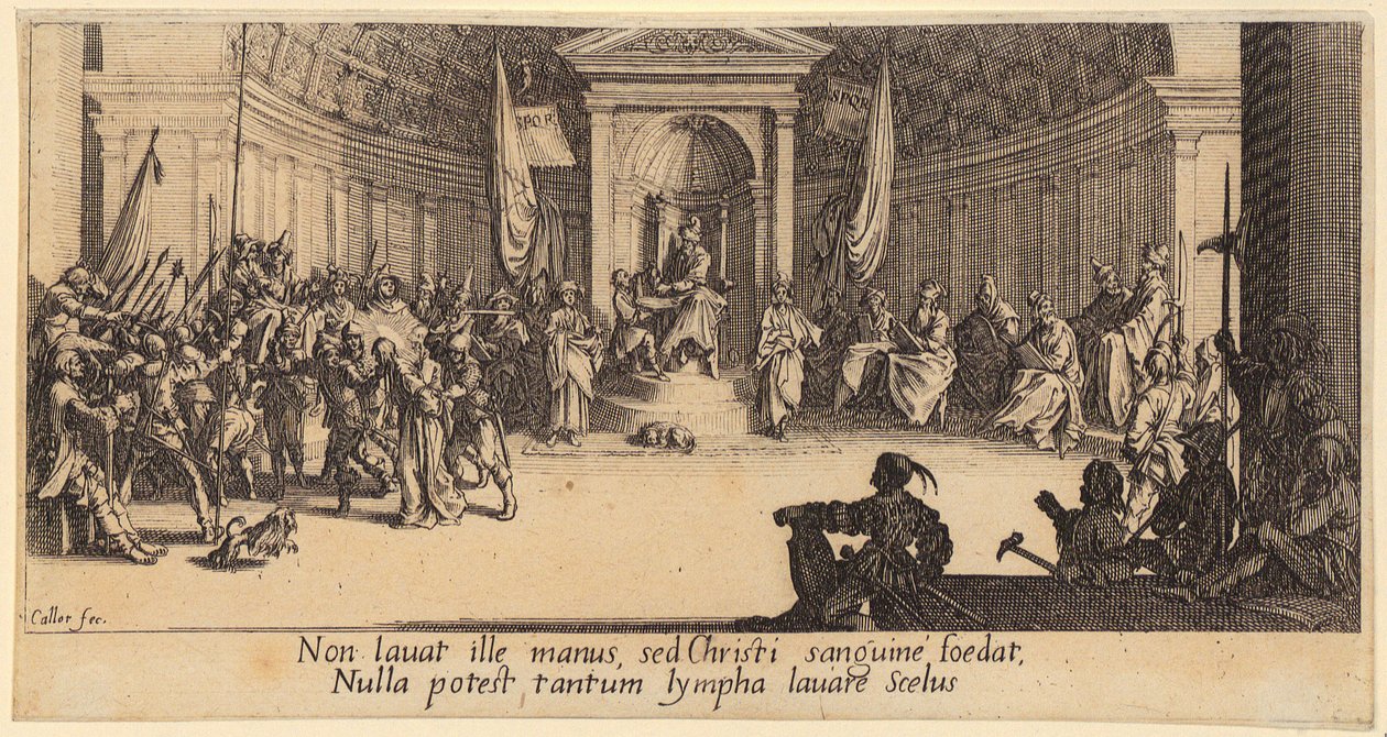 Fotvask, blad 1 i serien «Den store lidelsen» av Jacques Callot