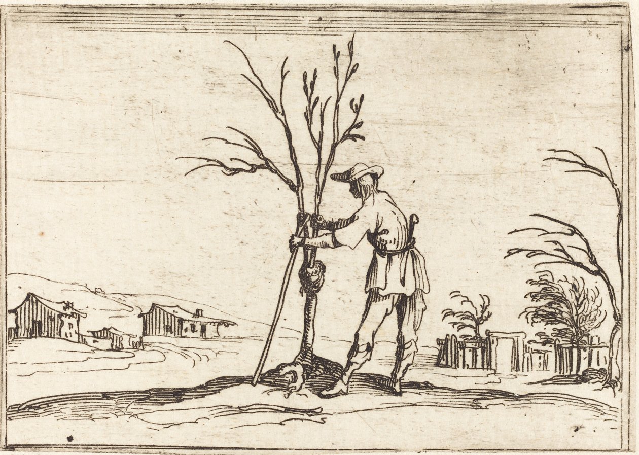 Gartner som beskjærer et tre av Jacques Callot