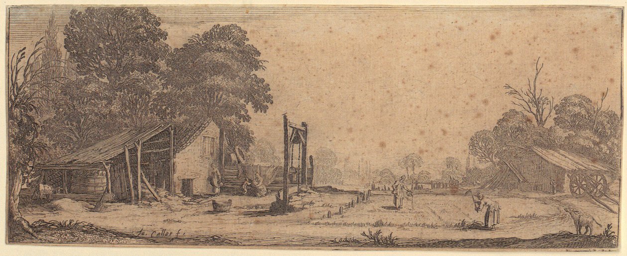 Hage, blad 1 i serien «De fire landskapene» av Jacques Callot