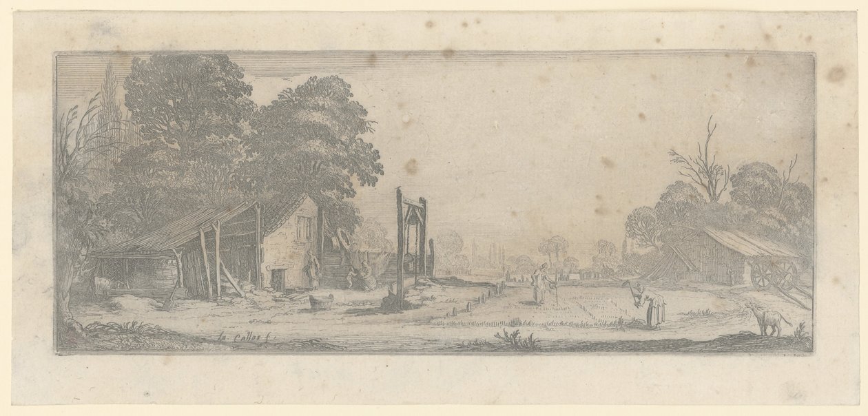 Hage med arbeidere av Jacques Callot