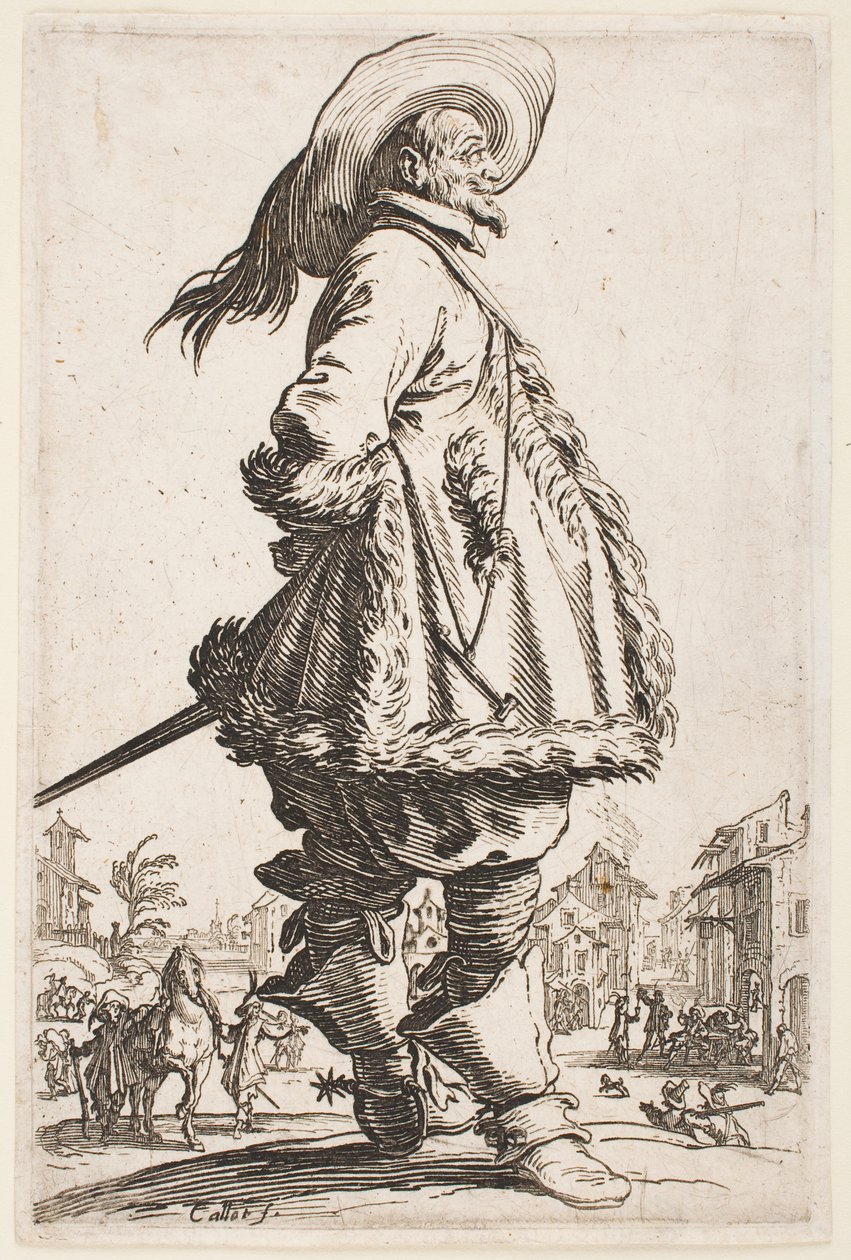 Gentleman in a Pelstrimmet frakk, fra serien «The Nobility of Lorraine» av Jacques Callot