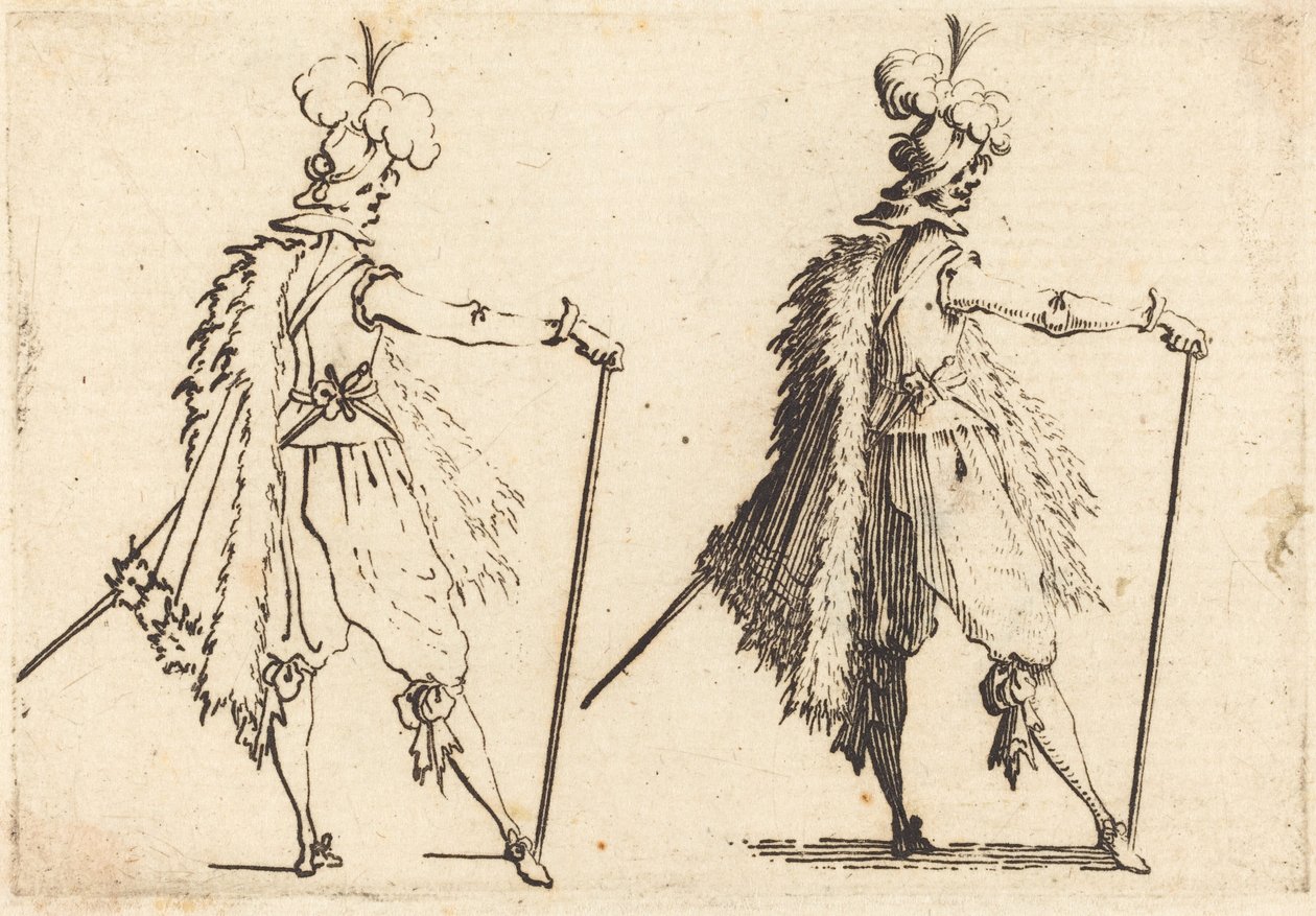 Gentleman with Cane, ca. 1617. av Jacques Callot