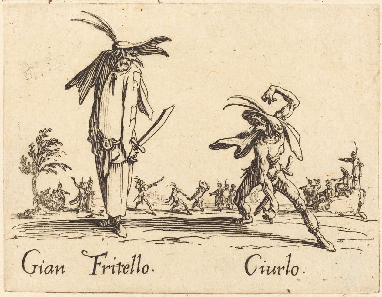 Gian Fritello og Ciurlo, ca. 1622. av Jacques Callot
