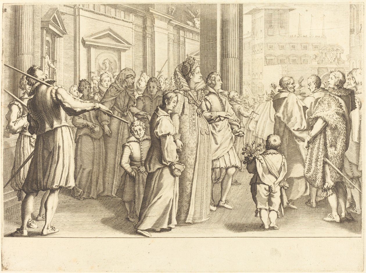 Storhertuginne ved prosesjonen av de unge jentene av Jacques Callot