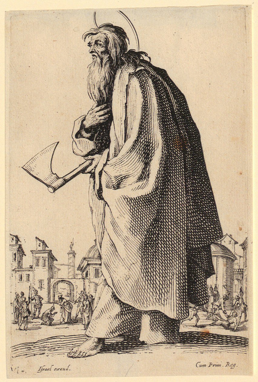 Sankt Bartolomeus, blad 12 fra serien «Jesus, de tolv apostlene og Maria» av Jacques Callot