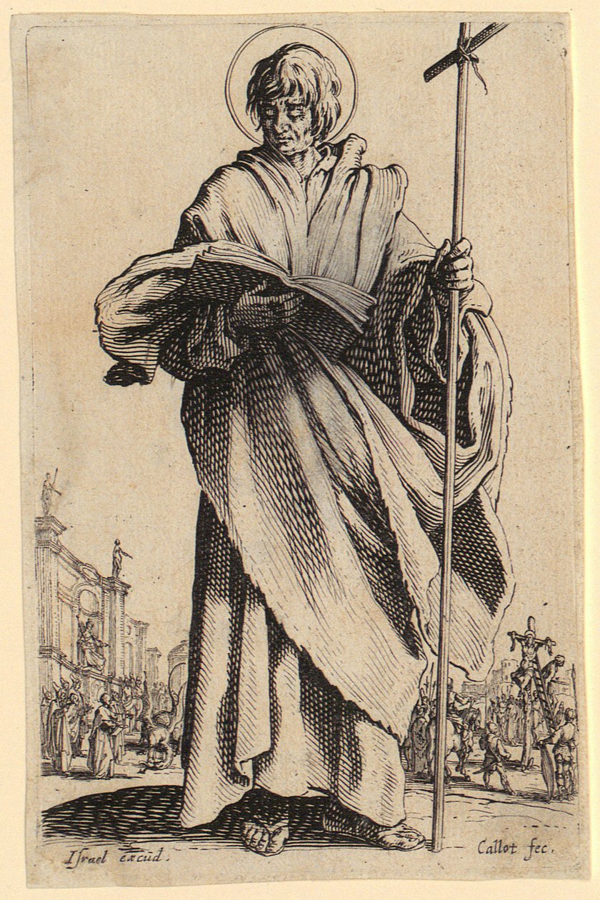 Den hellige Jakob den eldre, blad 7 fra serien «Jesus, de tolv apostlene og Maria» av Jacques Callot
