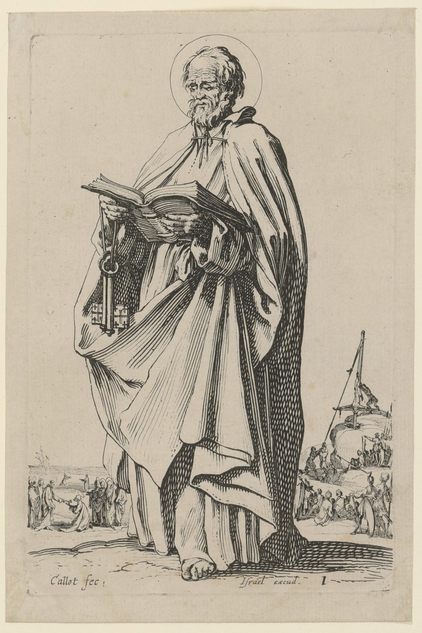 Den hellige Peter, ark 4 i serien «Jesus, de tolv apostlene og Maria» av Jacques Callot