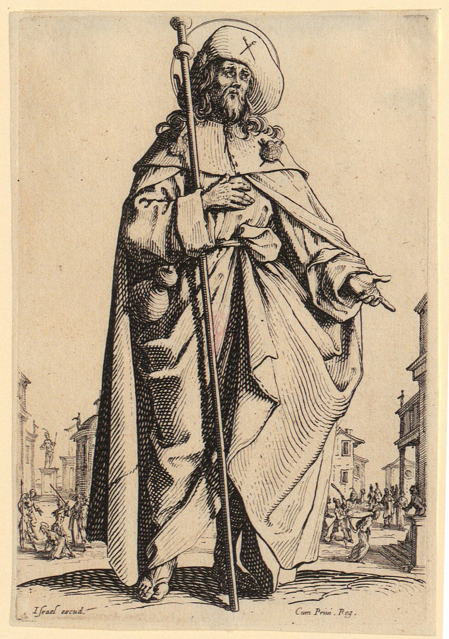 Sankt Peter, plansje 4 fra serien «Jesus, de tolv apostlene og Maria» av Jacques Callot
