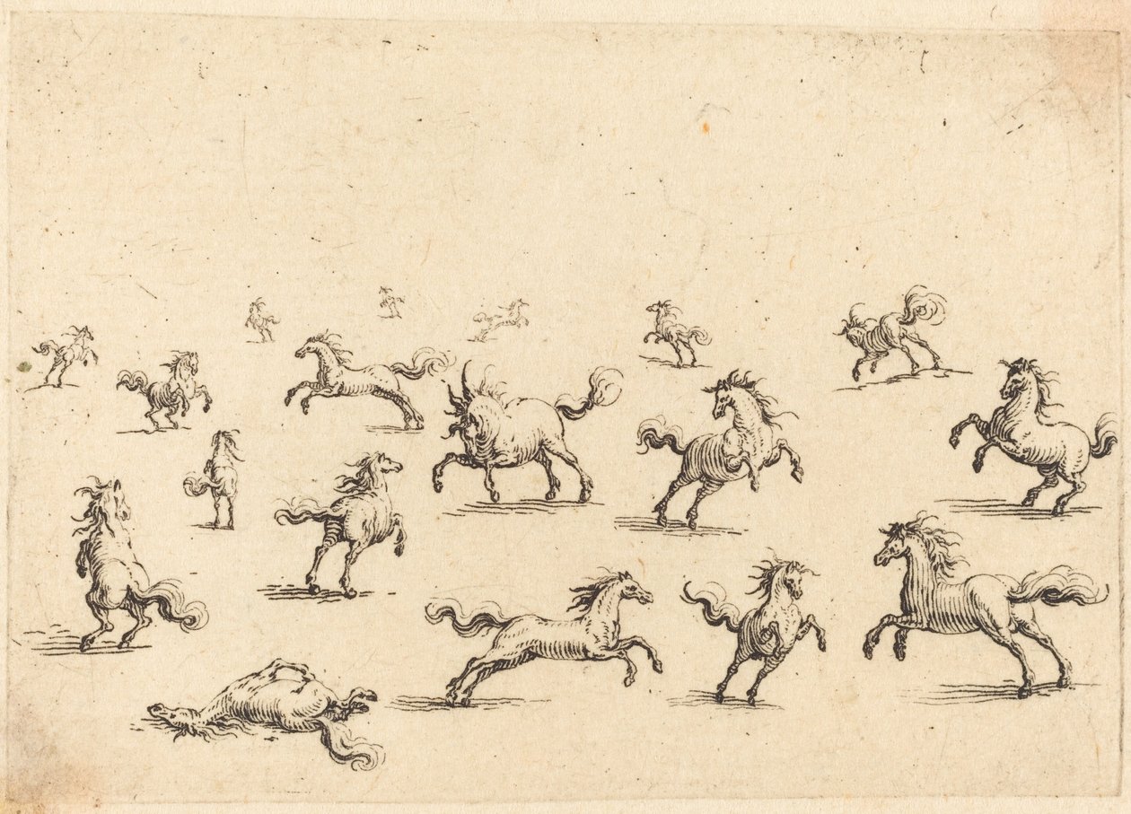 Hester som løper av Jacques Callot