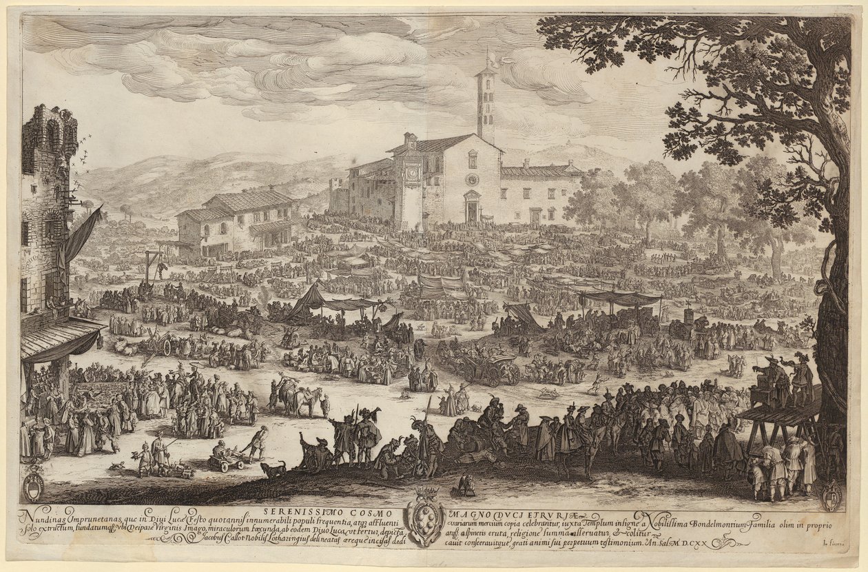 Markedet i Impruneta [den florentinske versjonen] av Jacques Callot