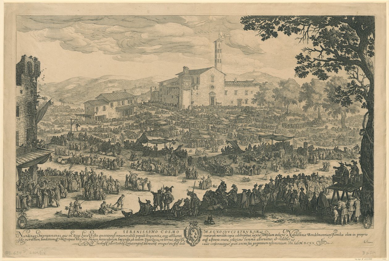 Markedet i Impruneta [florentinsk versjon] av Jacques Callot