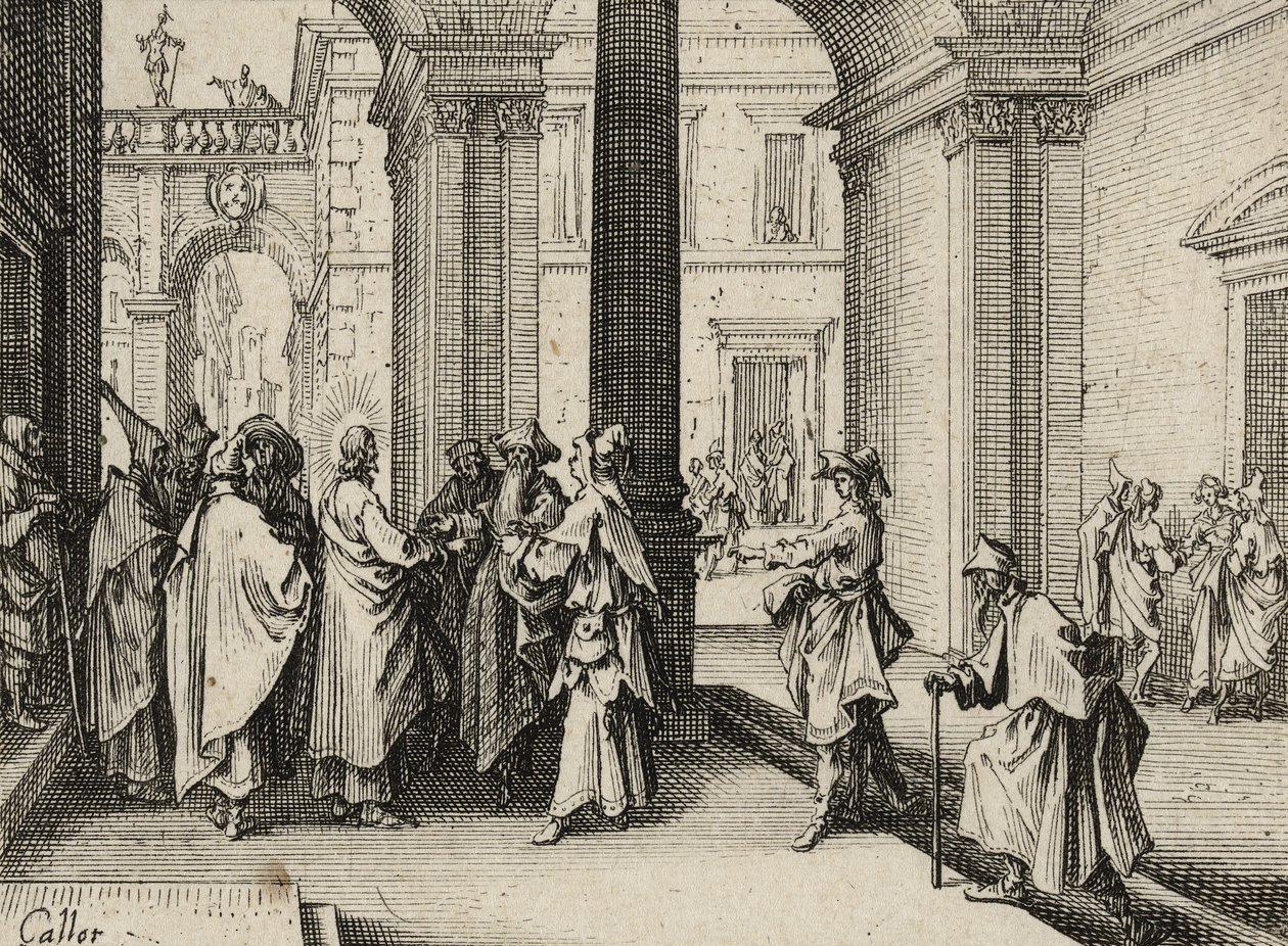 Jesus og lovens doktorer, 1635 av Jacques Callot