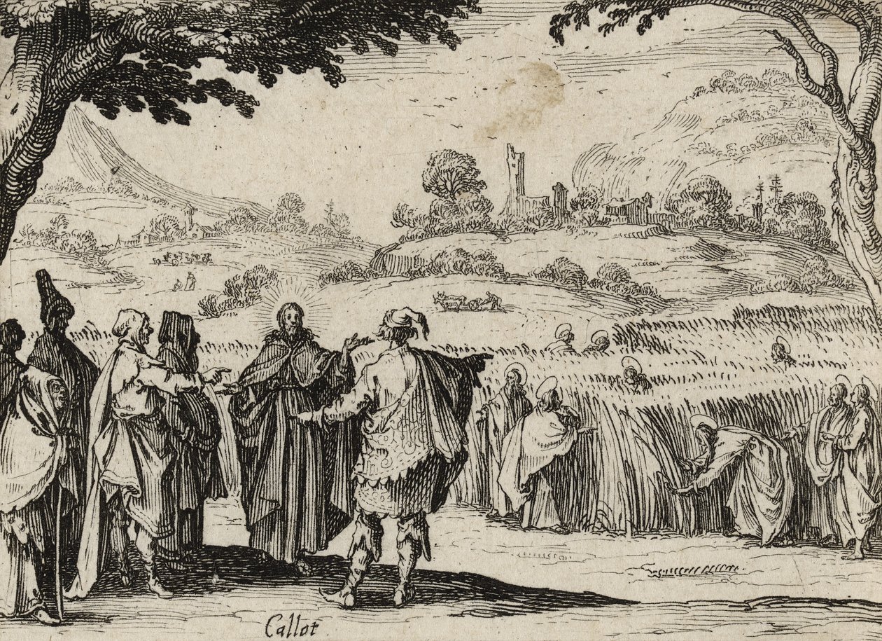Jesus og fariseerne, 1635 av Jacques Callot