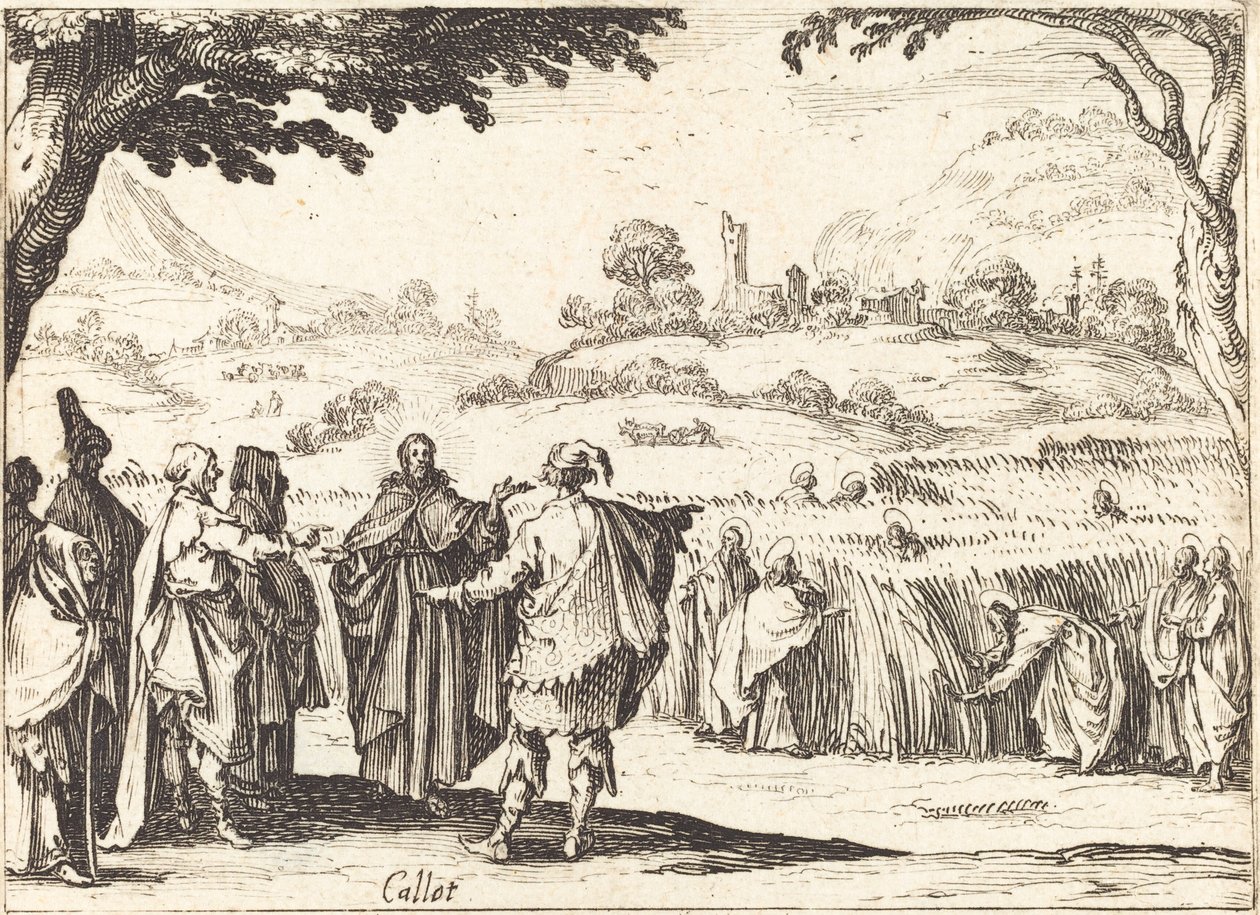 Jesus med fariseerne av Jacques Callot