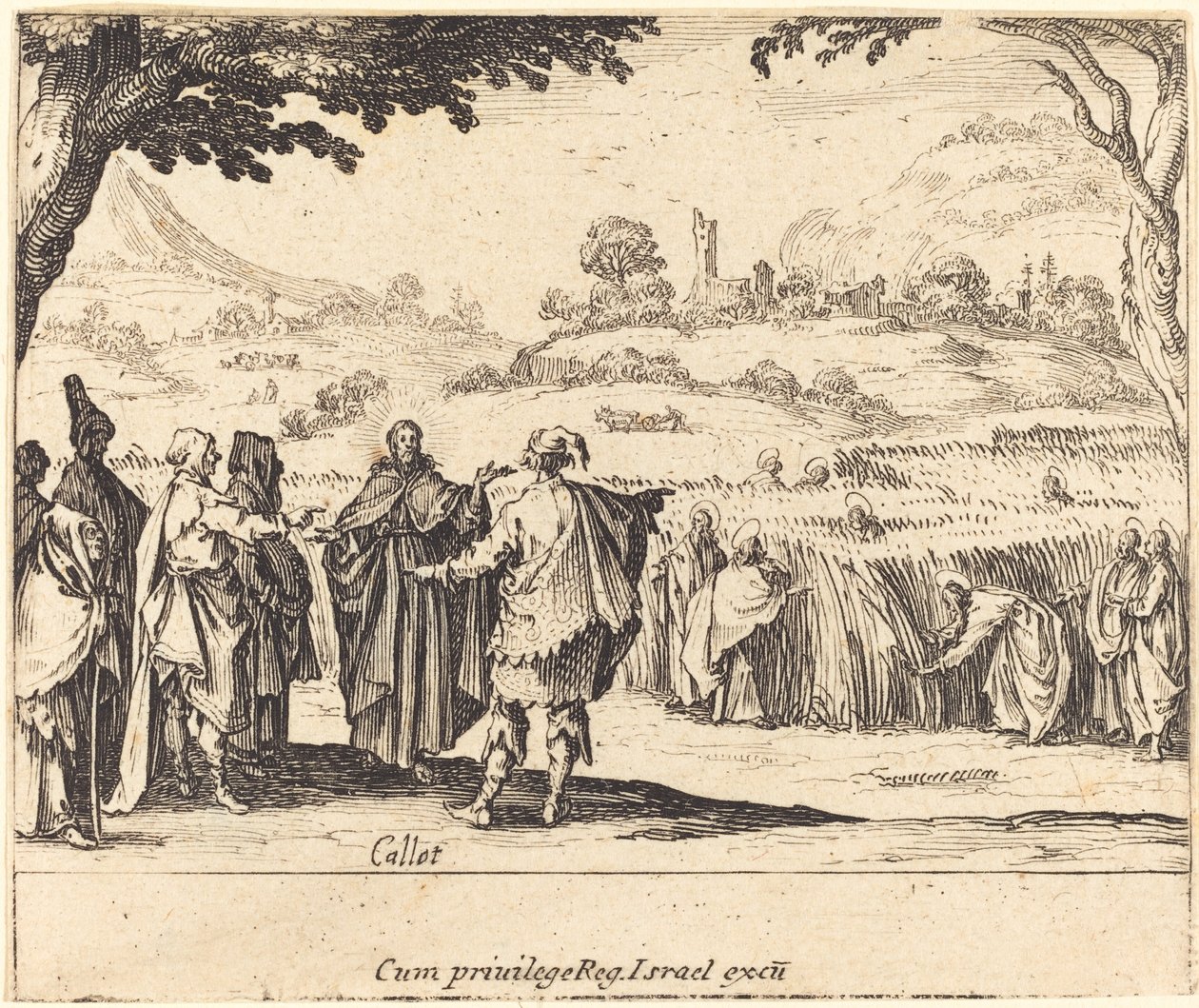 Jesus med fariseerne av Jacques Callot