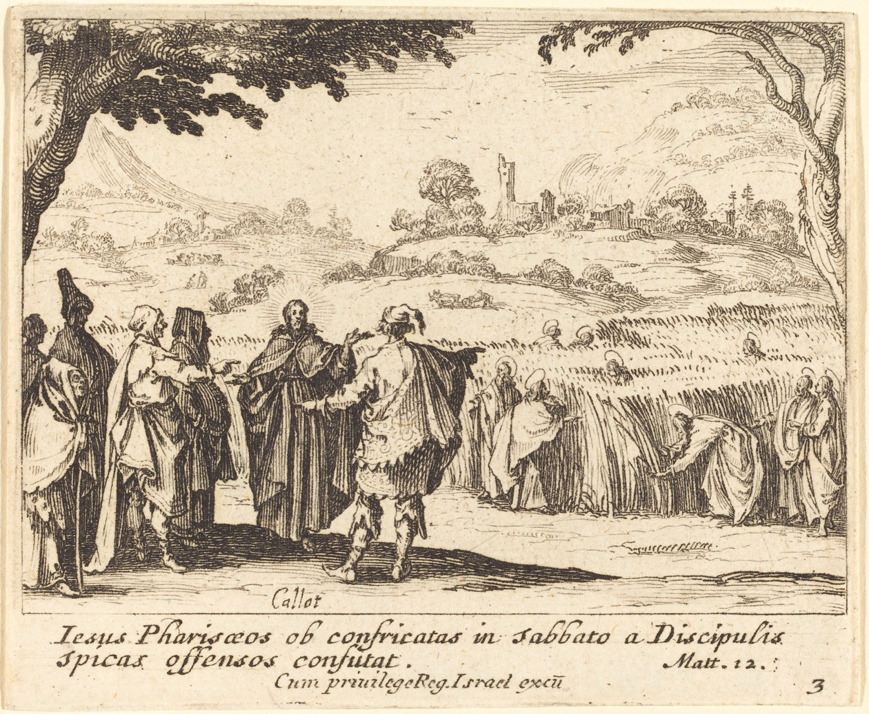 Jesus med fariseerne av Jacques Callot