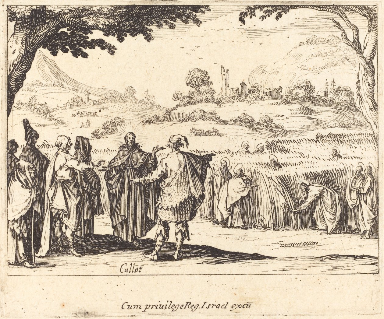 Jesus med fariseerne av Jacques Callot