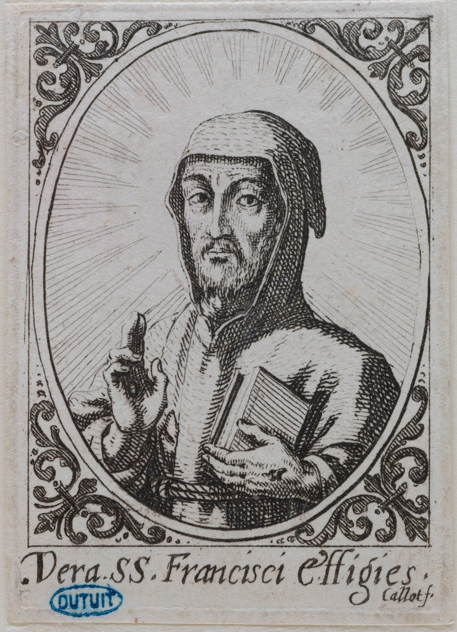 Das wahre Abbild des Heiligen Franziskus (Lieure 370, Meaume 142) av Jacques Callot