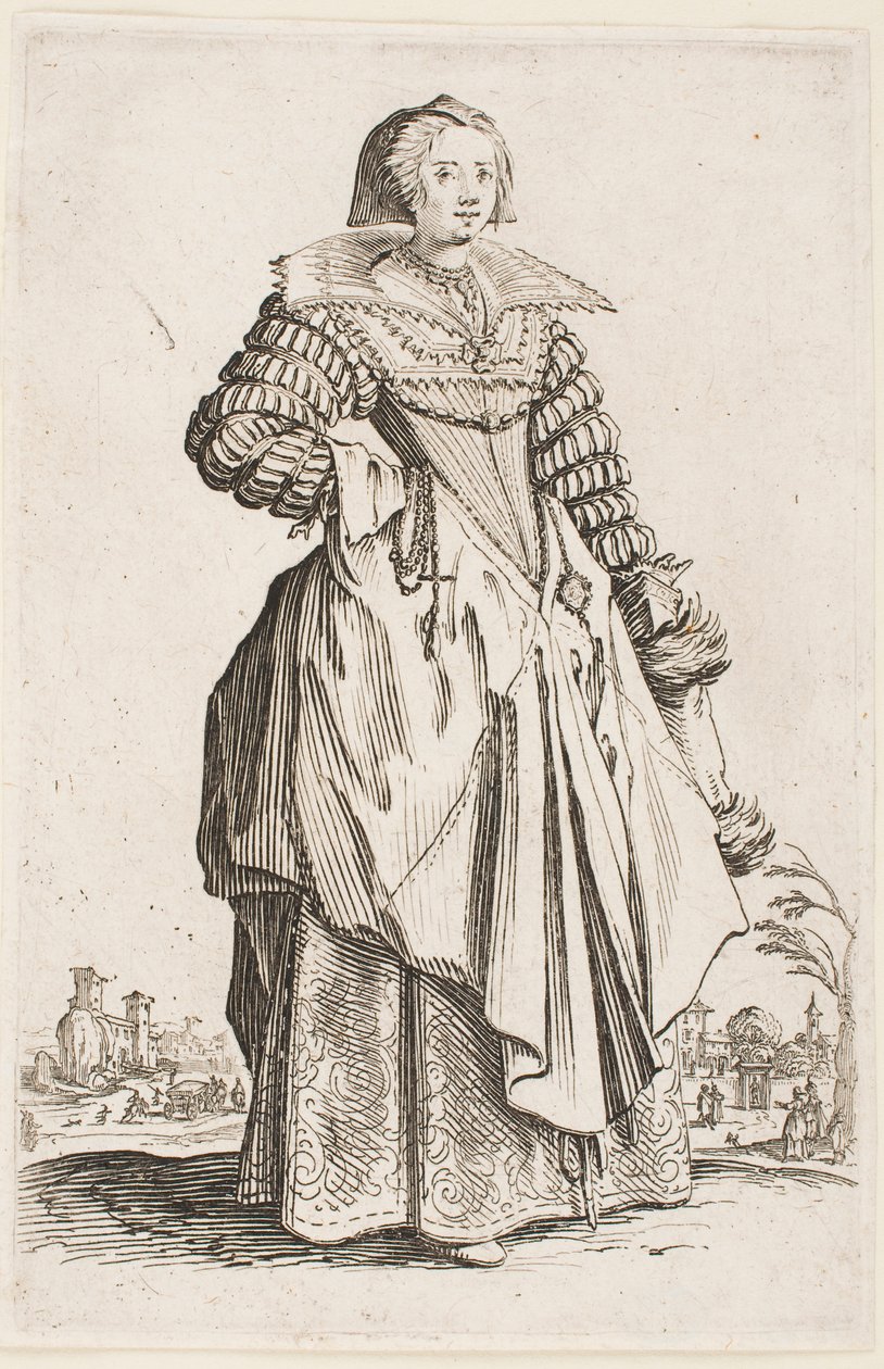 Lady in a Wide Collar, fra serien «The Nobility of Lorraine» av Jacques Callot