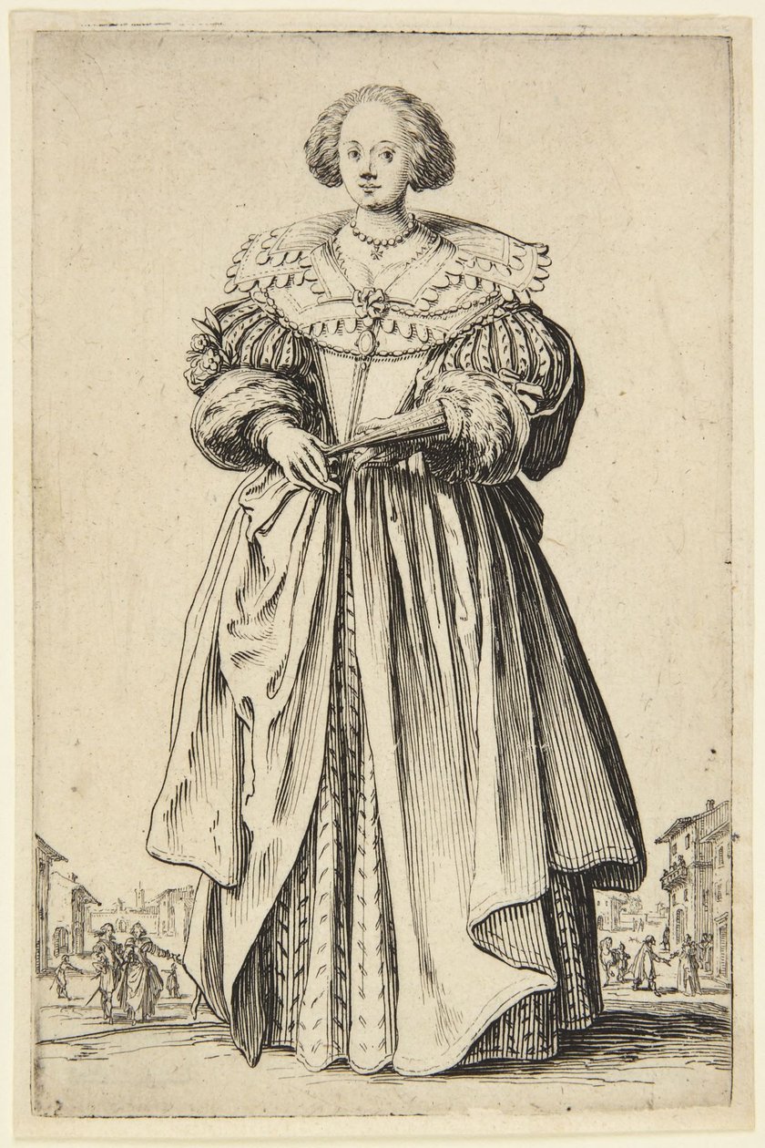Dame med vifte av Jacques Callot